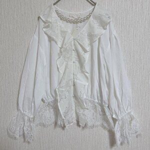 Alige Frill Lace Blouse White